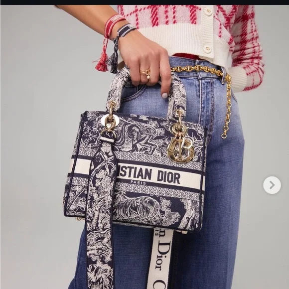 Authentic Rare Christian Dior Medium Lady D-Lite Bag - Picture 11 of 13